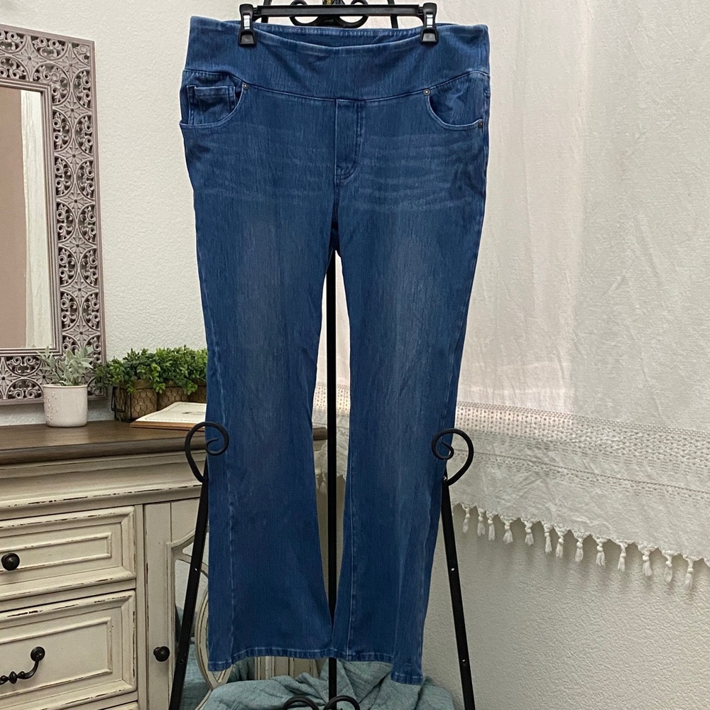 DG2 Diane Gilman Pull On Flare Jeans PXL Plus Size Stretch Denim